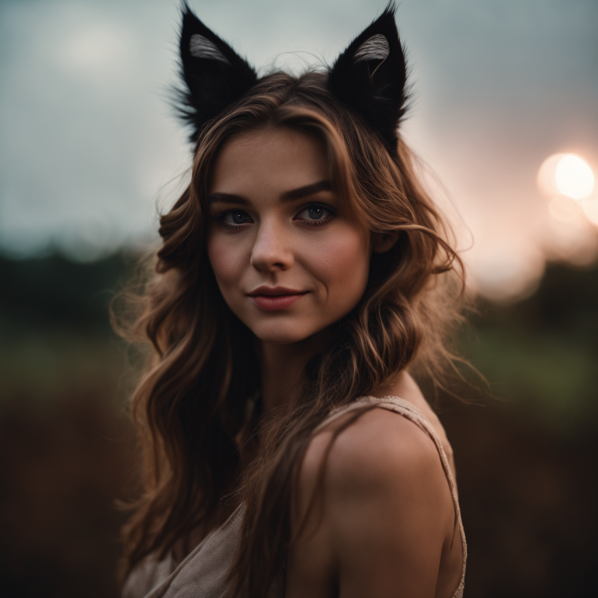 SDXL generated woman with cat ears